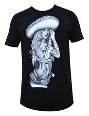 NEW Black Market Art Men’s Black Sexy Woman Zapata T-Shirt Artist: Mouse Lopez