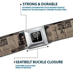 Seatbelt Belt – Harry Potter Newspaper Headlines – 1.0″ Wide – 20-36 Inches i…