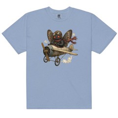 Mothman Pilot Comfort T-Shirt Cryptid Flying Vintage Airplane Cotton Tee S-4XL
