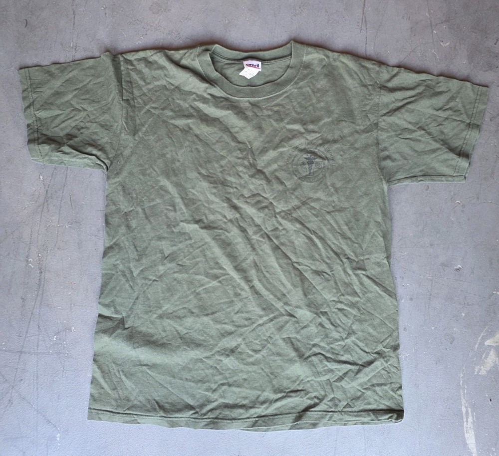 1st medical battalion USN USMC cheaters of death OIF 2 t-shirt sz L
