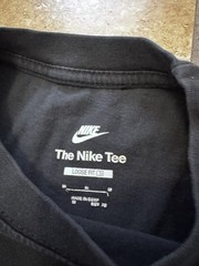 Nike 3D Blue Rubber Chest Logo Black Tee Shirt Men’s Size Medium