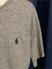 Polo Ralph Lauren Gray Heather V-Neck T-Shirt Men’s Large Black Pony Logo