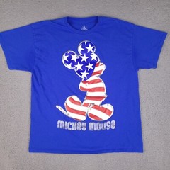 Disney T-Shirt Adult XL Blue Mickey Mouse American Flag USA
