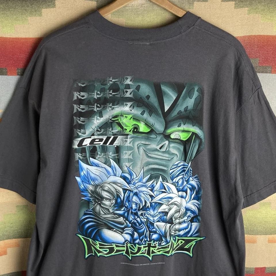 Vintage 2000 Dragon Ball Z DBZ Cell Gray T-shirt | Size Mens 2XL New with Flaws