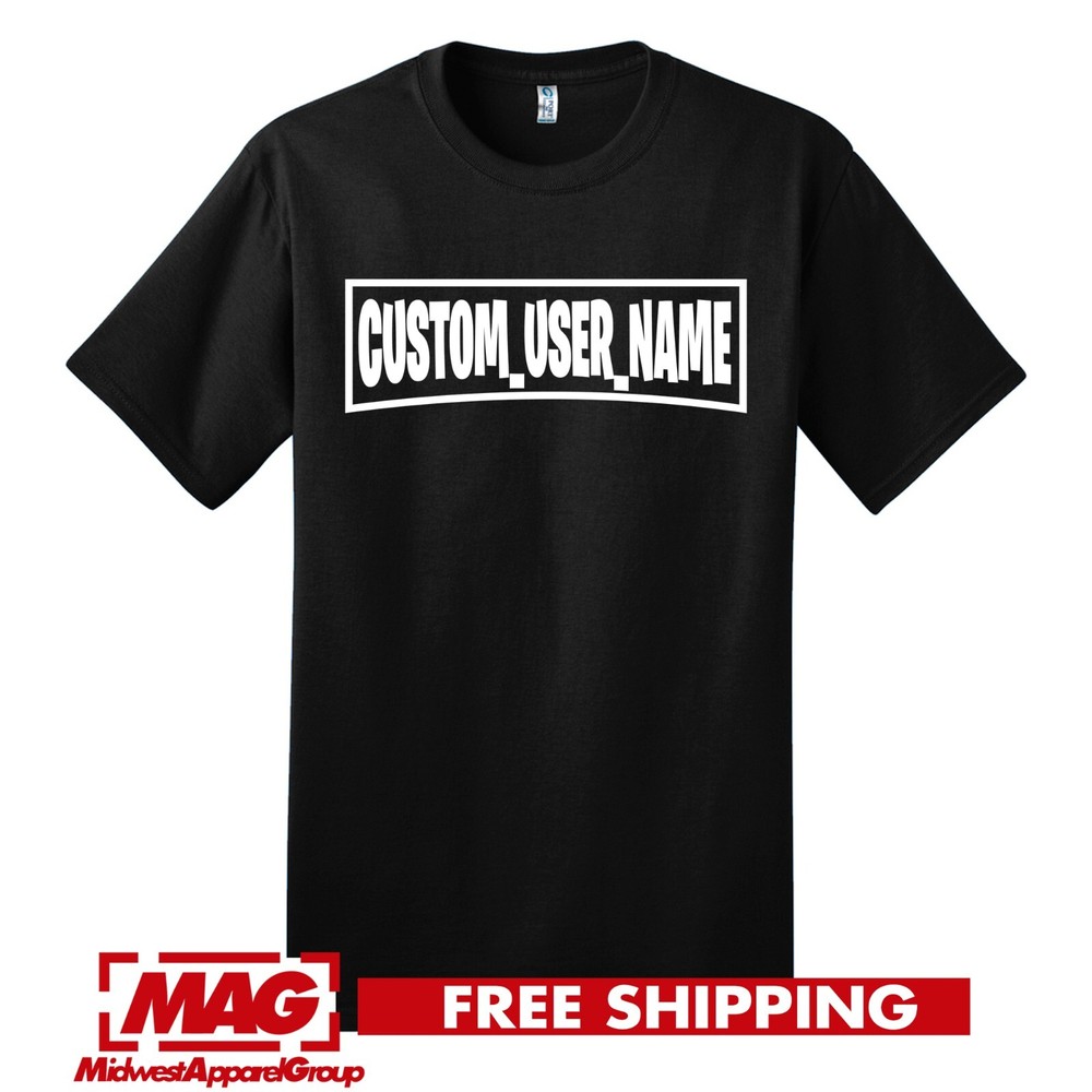 FORTNITE CUSTOM USER NAME BLACK T-SHIRT Nintendo Xbox PS Videogame PC Shirt Tee