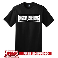FORTNITE CUSTOM USER NAME BLACK T-SHIRT Nintendo Xbox PS Videogame PC Shirt Tee