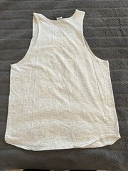 Russell Athletic Vintage 1990s Heather Gray Arch Logo USA Made Tank Top Shirt M