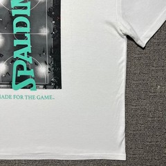 Spalding Basketball T Shirt White Teal Double Sided Relaxed Fit Mens XL Sports