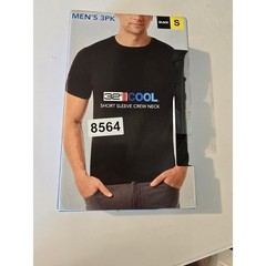 32 Degrees Cool Short Sleeve Crew Neck T-Shirt Men Small Black 3-Pack Quick Dry