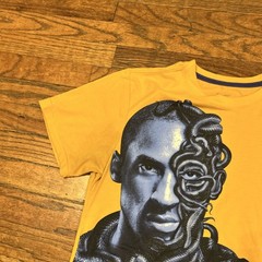 RARE Kobe Bryant Lakers Black Mamba Snakes Nike Dri-Fit Yellow Shirt Adult S