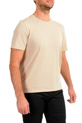 Hugo Boss Men’s Beige Logo Print Stretch Short Sleeve T-Shirt US L IT 52