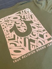 True Religion Graphic Logo T Shirt Men’s XXL Olive Green Big Logo NWT Streetwear