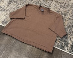 Vintage 80s Brown Blank T Shirt—BVD 100% Cotton MADE IN USA—Single Stitch XL