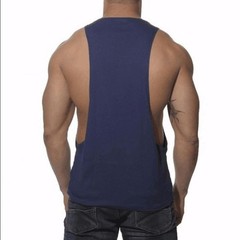 Gym Men Sexy Tank tops fitness Longline Sleeveless vest Shirt Armhole Drop Hem