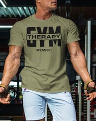 129. Gym Therapy V2 Funny Motivational Workout Gym T-Shirt for Men