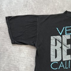 Vintage 70s Venice Beach California Shirt Mens L Black Graphic Tee Surf