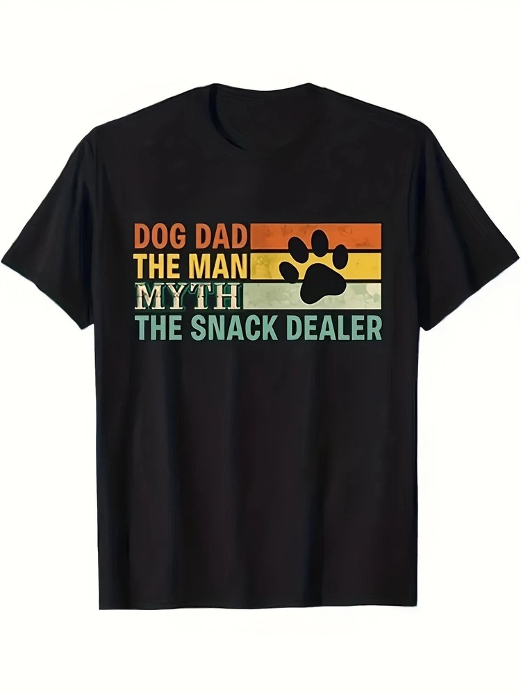 Dog Dad Snack Dealer Funny Pet Lover Graphic T-Shirt