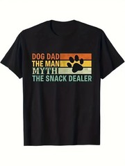 Dog Dad Snack Dealer Funny Pet Lover Graphic T-Shirt