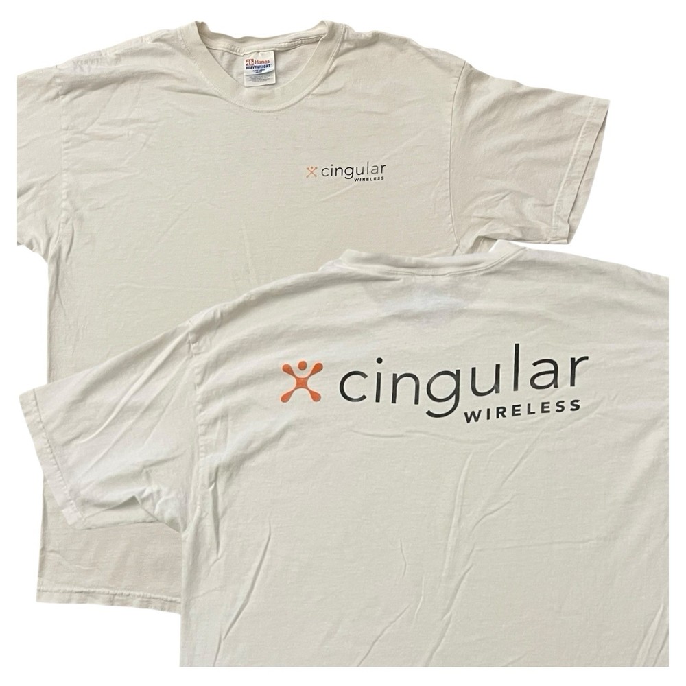 Vintage Cingular Wireless Promo T Shirt Mens Large Phone Service Provider FLAWS