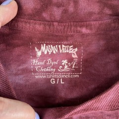 Mayan Ville Shirt Mens Large Purple Chichen Itza Tulum Mexico Hand Dyed Tee