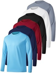 OYGSieg 6 Pack Long Sleeve Shirts for Men Moisture Wicking UPF SPF Sun Protec…