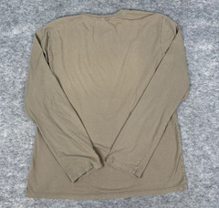 James Perse Standard Shirt Mens 4 Taupe Crew Neck Cotton Long Sleeve Made in USA