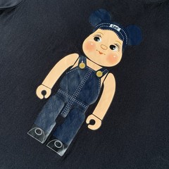 Lee Jeans X Bearbrick Collab T-Shirt Black Large Buddy Lee Graphic Medicom Toy