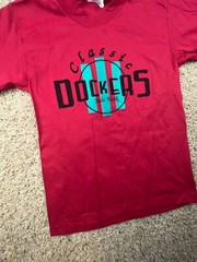 VTG Dockers T Shirt USA Cotton Red “classic Dockers Trademark” Size Medium