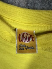 I CLIMBED THE GREAT WALL Men 2XL (US LARGE) Yellow Cotton Souvenir T-Shirt