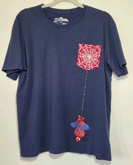 Spider-Man Pocket T Shirt Men’s Large Blue Loot Crate Lootwear Marvel Comic