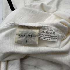 KAPITAL BINGO Smile Tee K1403SC289 Size 1 Off White Graphic T Shirt Japan