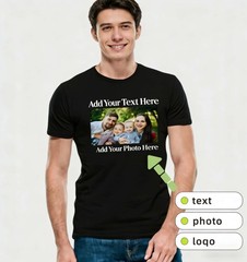 Personalized Custom Photo T-Shirt Gift for Dad Fathers Day Soft Cotton