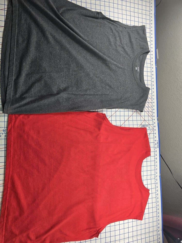 Tru/Fit Men’s Gray AND RED Training Sleeveless Shirt Size 2XL USED GREAT SHAPE