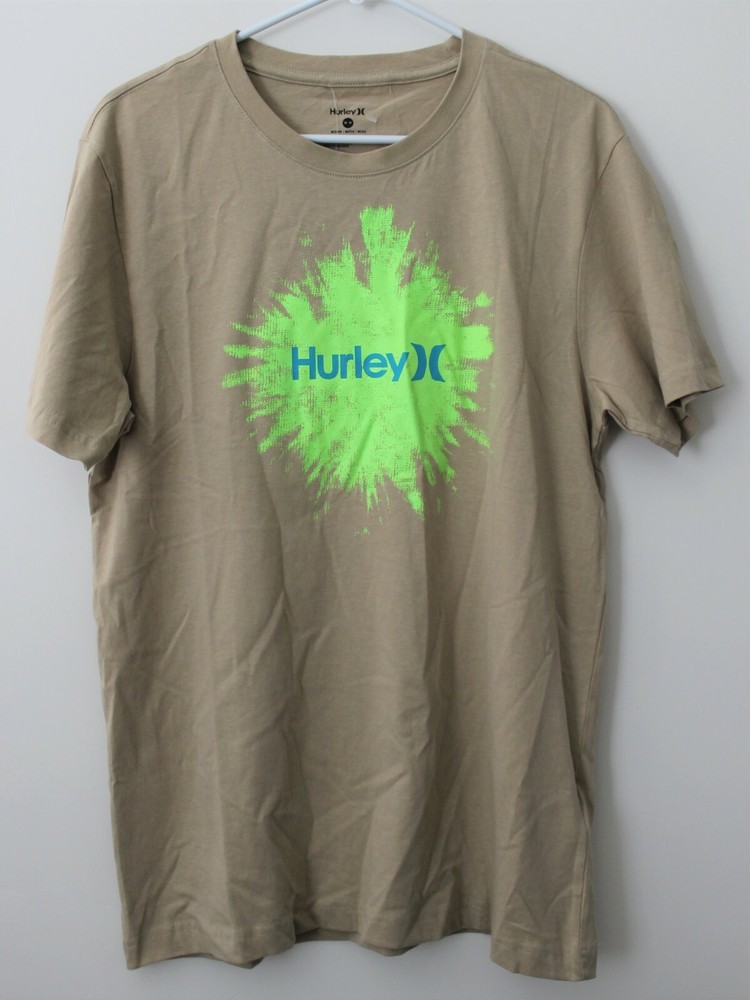 Hurley Men’s Short-Sleeve T-Shirt Spray Green Bel-Air Slimed Multisize NWT
