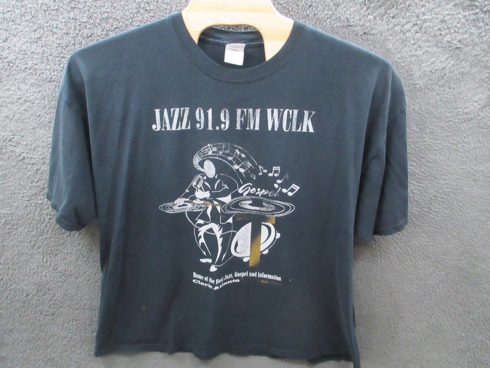Vintage WCLK 91.9 FM Clark Atlanta University Jazz Radio T-Shirt Black XXXL Mens