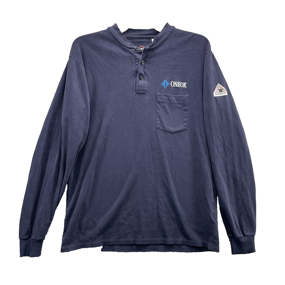 Bulwark FR Henley T-Shirt Medium Workwear Protective Safety Flame Fire Resistant