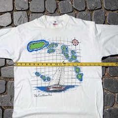 VTG 90s Carribean Sea T Shirt Single Stitch USA Fruit of the Loom Graphc Tee