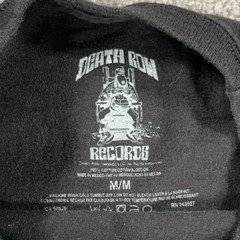 Death Row Records Shirt Mens Medium M Black Glow In The Dark Skeleton Logo Rap