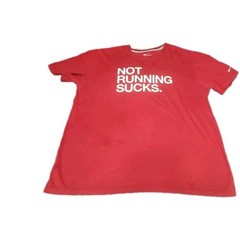 XL Nike Tee Not Running Sucks Graphic Gray Men’s Athletic T-Shirt Red Workout