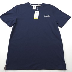 Puma x Arnold Palmer T-Shirt -M- Navy Bay Hill Club Golf Signature Map Stretch