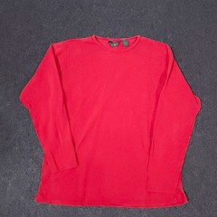 Vintage J Crew Oarsman Pique T Shirt Mens Large Red Long Sleeve Made In USA 90s