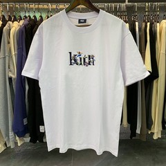 KITH Begonia Floral Logo Tee Cotton Couple Short Sleeve T-Shirt