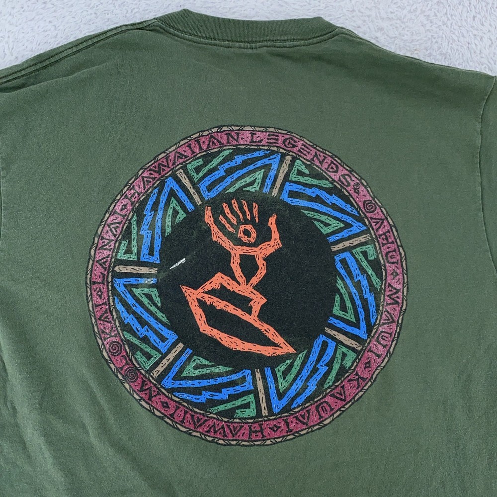 Vintage Hawaiian Legends Shirt Mens L/XL Tribal Surfer Surf board Beach 90s