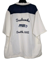 NFL Team Apparel Mens Seahawk Seattle Button-Up Bowling Shirt Size 3XL Authentic