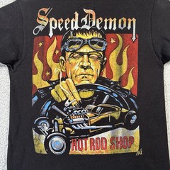 Lowbrow Art Company Speed Demon Men’s M Black Shirt Hot Rod Shop Frankenstein