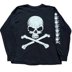 Fashion Victim Skulls Long Sleeve Black/White T-Shirt 1991 Large Single Stitch