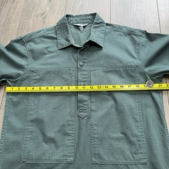 Seasalt Cornwall Fortune Ripstop Organic Cotton Shirt Placket Polo Small Green