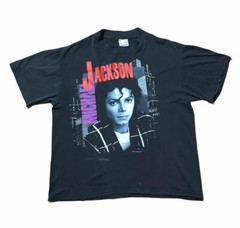 Vtg. Michael Jackson 1988 BAD Tour Concert T-Shirt Dual Sided Size L 42-44