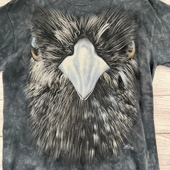 The Mountain Eagle Face Tie Dye T-Shirt Mens Large Gray Made in USA