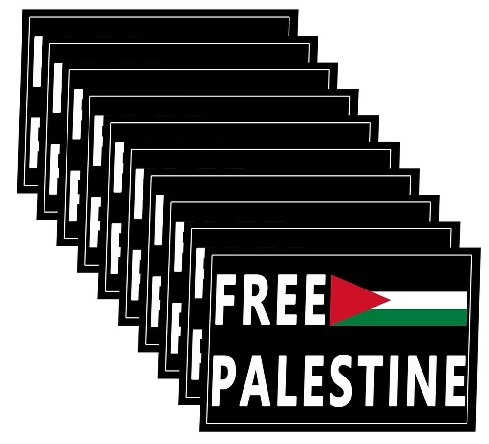 10 Pack Free Palestine Gaza Flag Arabic Freedom for Palestinians Stand Black